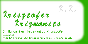 krisztofer krizmanits business card